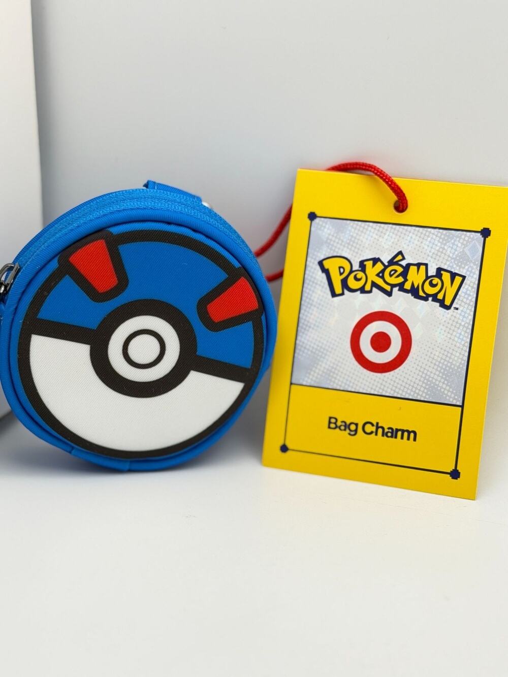 Pokémon Ultra Ball Bag Charm Keychain Accessory Blue & Red Design New With Tags